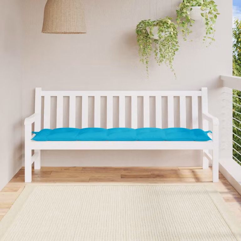 Cuscino per panca vidaXL Turchese in tessuto Oxford L/P/H: 180 x 50 x 7 cm