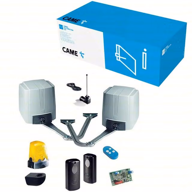 Kit di automazione per cancelli a 2 ante battenti Came Fast 70 U1855 nei colori blu e grigio