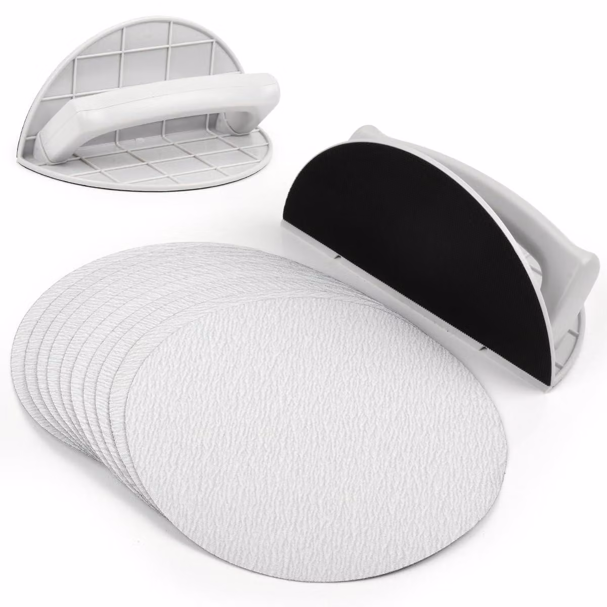 Mola abrasiva semicircolare, grana 180 - Per levigatrice per cartongesso - Realizzata in plastica ABS leggera