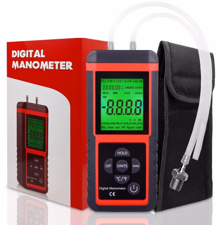 Manometro digitale, doppia porta, ±2.999 psi, 12 unità, microcontrollore a 32 bit