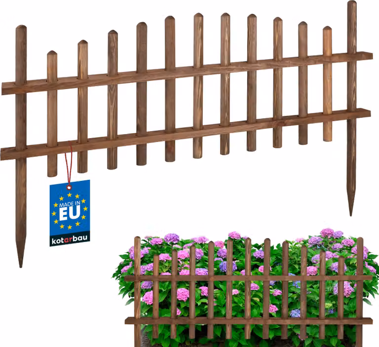 KOTARBAU® Staccionata in Legno per Giardino Pino Impregnato 85 cm Wenge Steccato in Legno Recinzione Giardino Esterno Agli Agenti Atmosferici