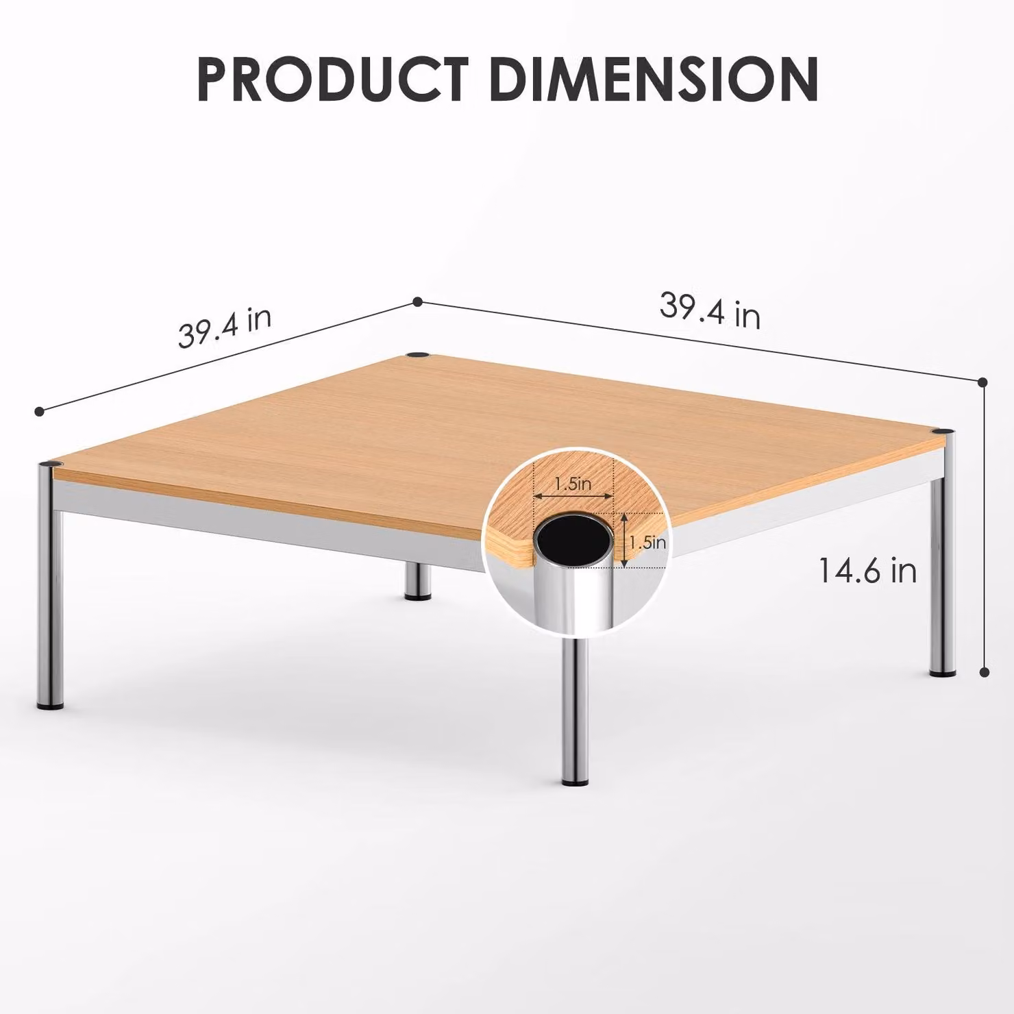 Tavolino rotondo moderno in legno e vetro – Elegante tavolino da caffè per il soggiorno o la camera da letto