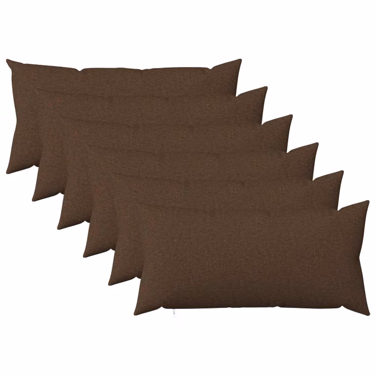 Set di 6 federe vidaXL HEERLEN marroni in poliestere, L 70 cm x P 40 cm