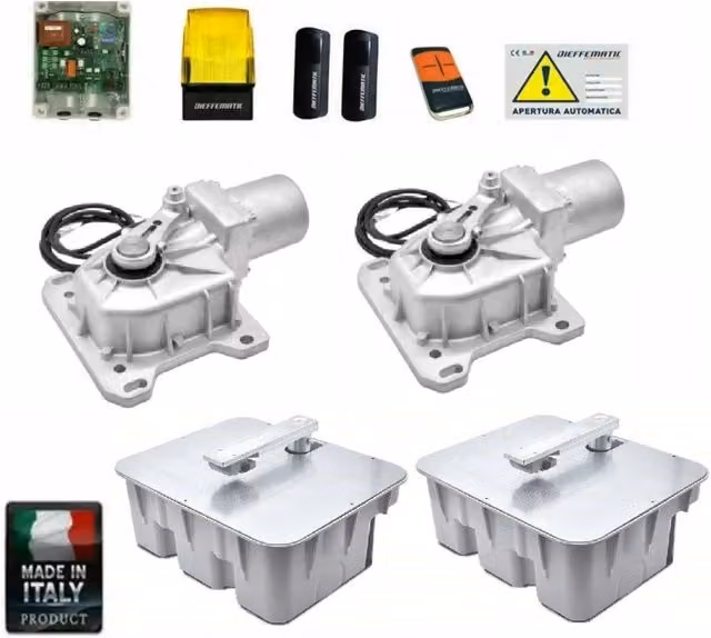 KIT CROMO PER CANCELLO BATTENTE 230V INTERRATO + CASSE SI ADATTA A OnAutomation