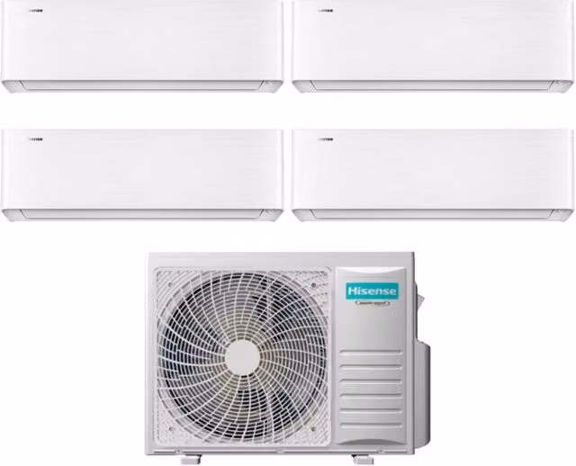 Climatizzatore Condizionatore Hisense Quadri Split Inverter serie ENERGY PRO X 9+9+9+9 con Wi-Fi Integrato e App Control, Colore Bianco