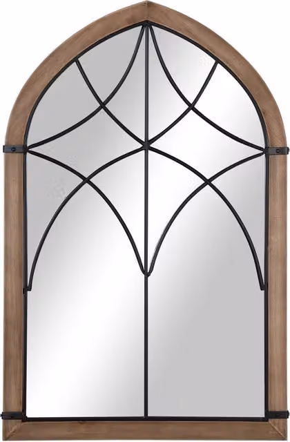 Specchio da parete rettangolare in legno marrone stile minimal L: 93 cm, H: 60 cm – 1