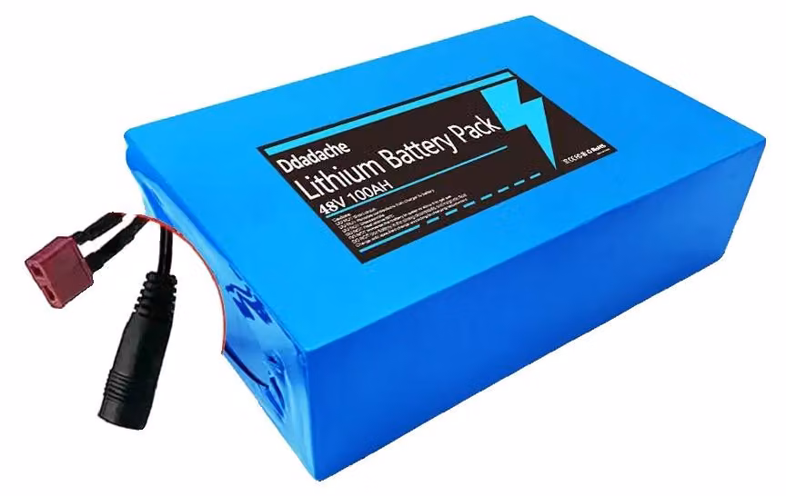 Batteria agli ioni di litio, 48V, capacità 100Ah, caricabatterie T-DC