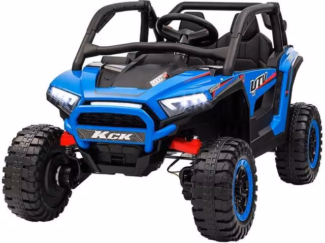 MACCHINA ELETTRICA PER BAMBINI 3-8 ANNI 24V CON GUIDA MANUALE E TELECOMANDO VELOCITÀ 5-7KM/H BLU