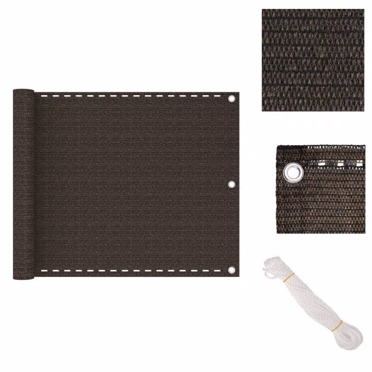 vidaXL Schermo per balcone, marrone, 75x400 cm, HDPE - Ombrelloni e protezioni solari