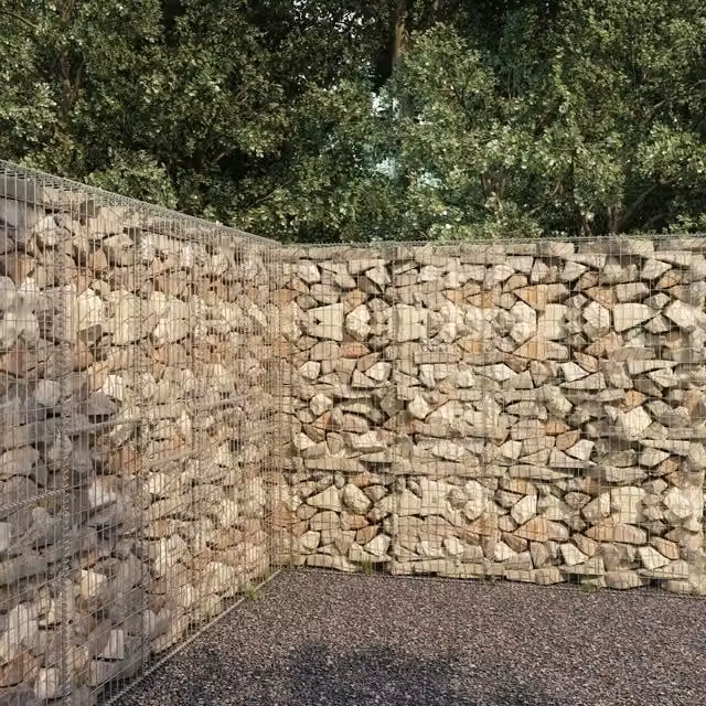 Gabbione Videx con Copertura in Acciaio Zincato Silver e Beige L: 300 cm, P: 50 cm, H: 200 cm
