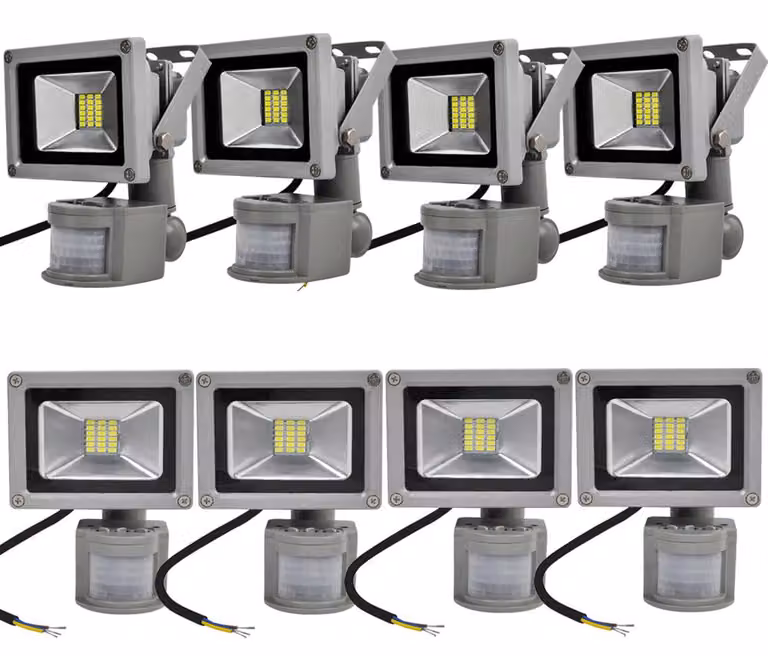 8pcs 20W LED proiettore SMD faretto con rilevatore di movimento PIR, Greenmigo 120 ° proiettore bianco freddo IP65 impermeabile
