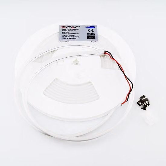 V-TAC VT-55 Led neon flex striplight 10W/M chip samsung SMD 12V 5M ultrasottile bianco naturale 4000K IP65 - sku 327