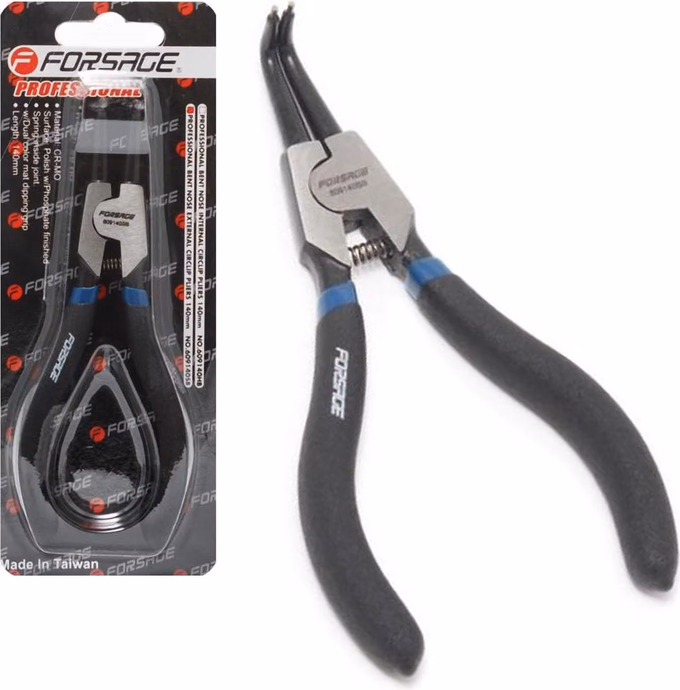 Pinza per conduttori esterni curva a 90° L-140 mm