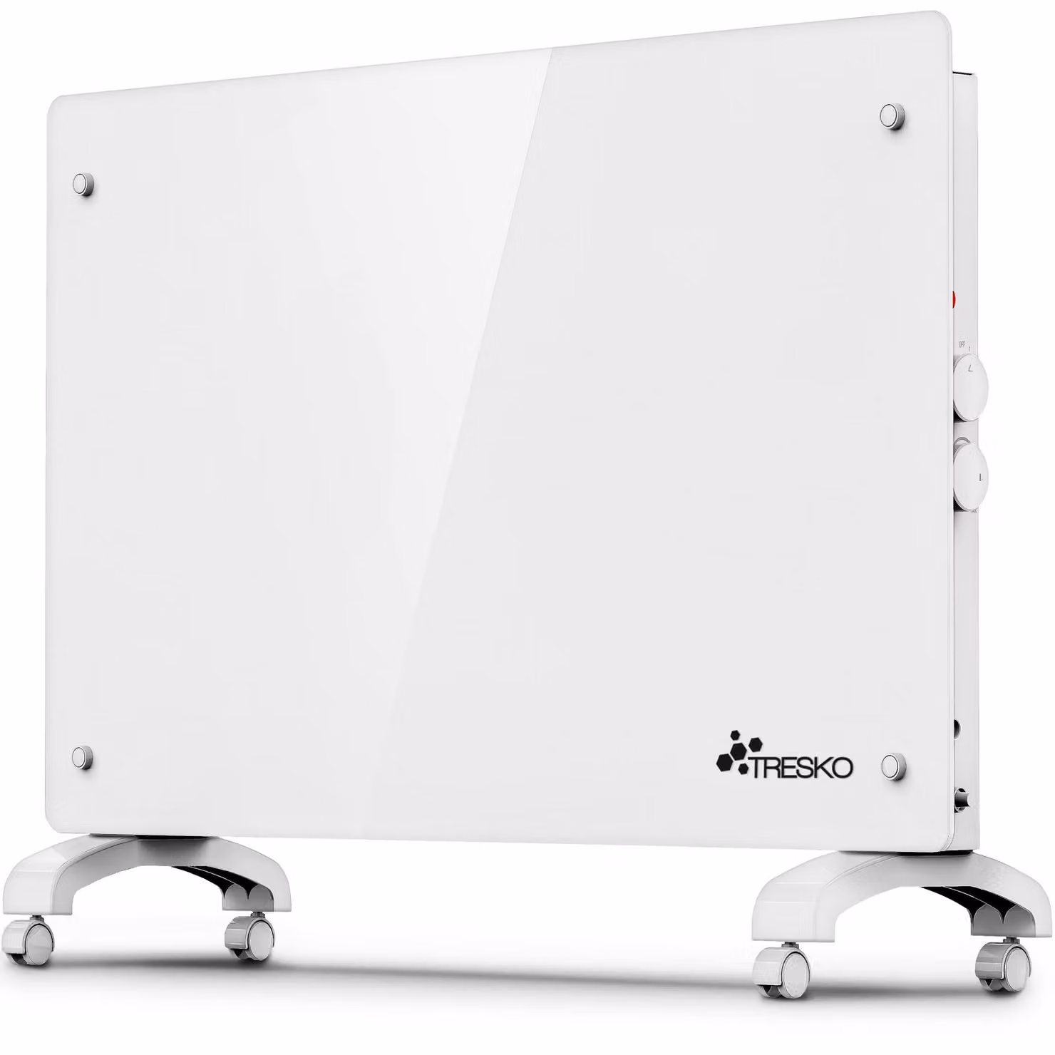 Stufa elettrica a convezione, modello con vetro - Potenza: 2000 W - Larghezza: 82 cm - Colore: Bianco - Per uso interno