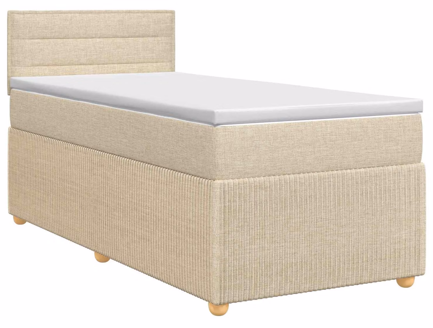 vidaXL Letto a molle con materasso crema 100 x 200 cm in tessuto