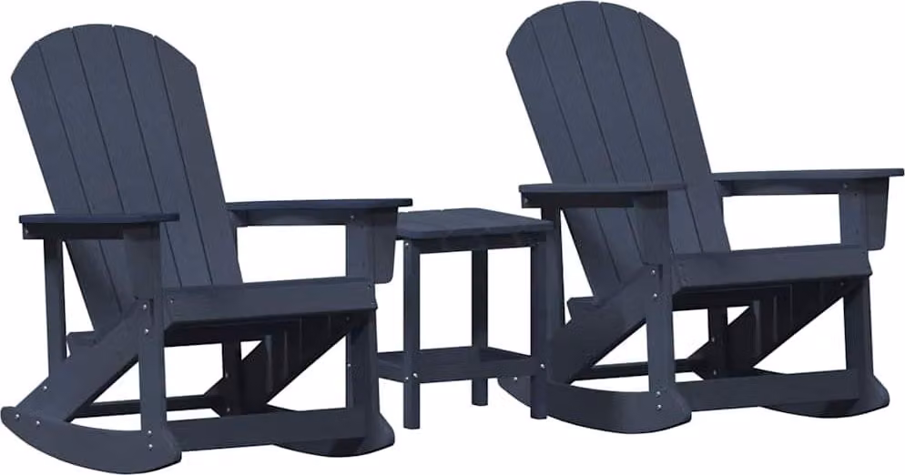 Set Lounge da Giardino 3 pcs Blu navy HDPE