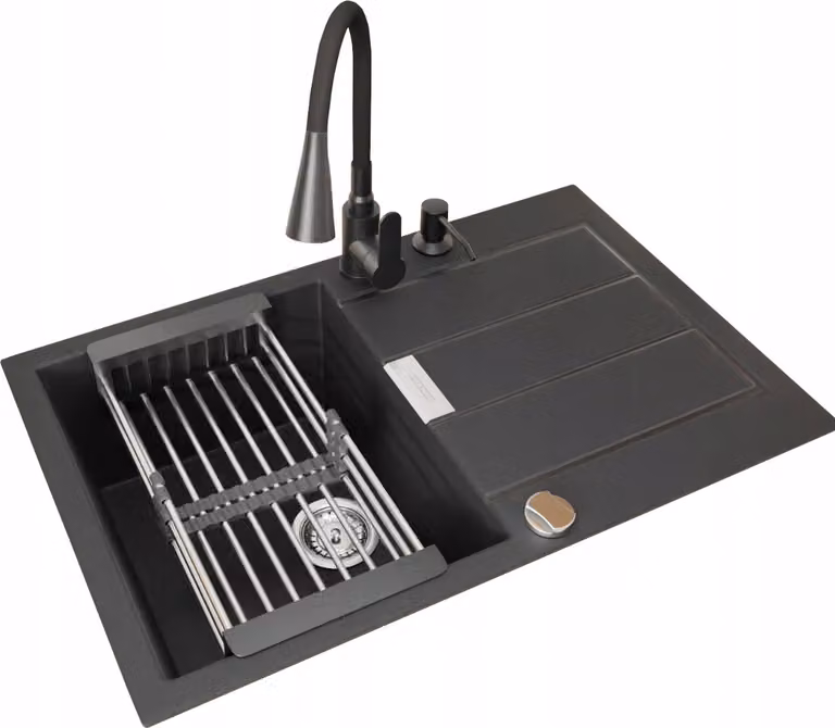 Franke Sirius Sid 2.0 S2D 611-78 Rubinetto flessibile per lavello in quarzo nero