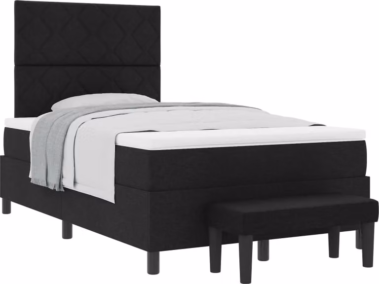 Letto a molle con testiera Nero 120 x 200 cm Tessuto
