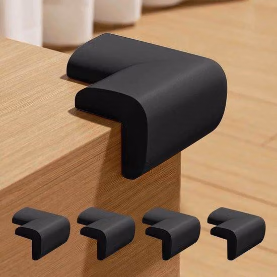 Foam-Korner - Set da 4 pezzi - Angolo per tavolo - Nero