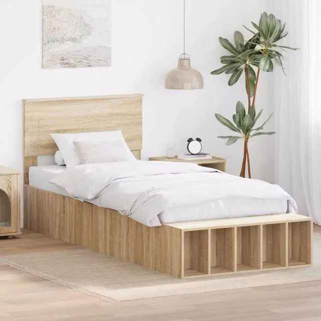 Giroletto in legno multistrato Rovere Sonoma per letto L 75 cm x P 190 cm – 1