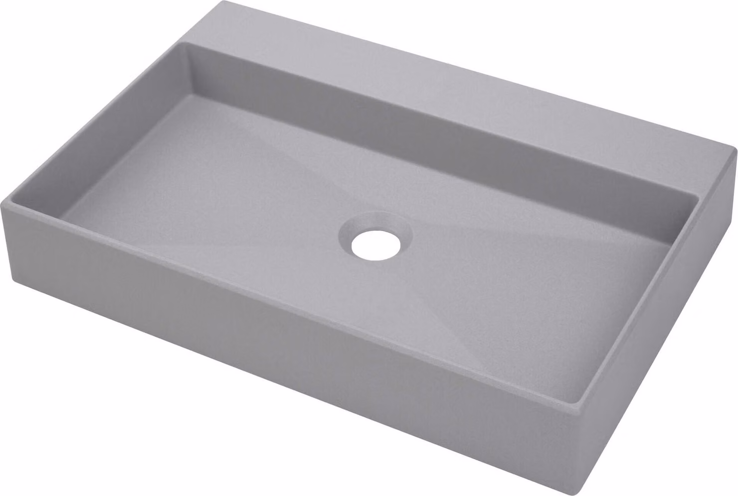 Lavabo da appoggio in granito con spazio per un rubinetto - 60x40 cm