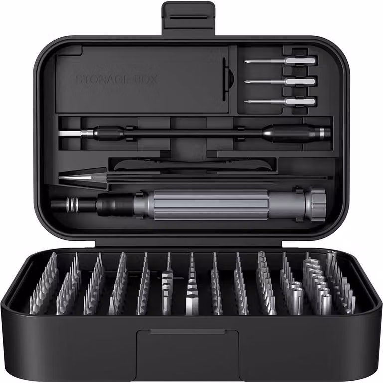 Set di cacciaviti di precisione 150-in-1 per elettronica, con 120 punte magnetiche e 30 utensili, colore nero