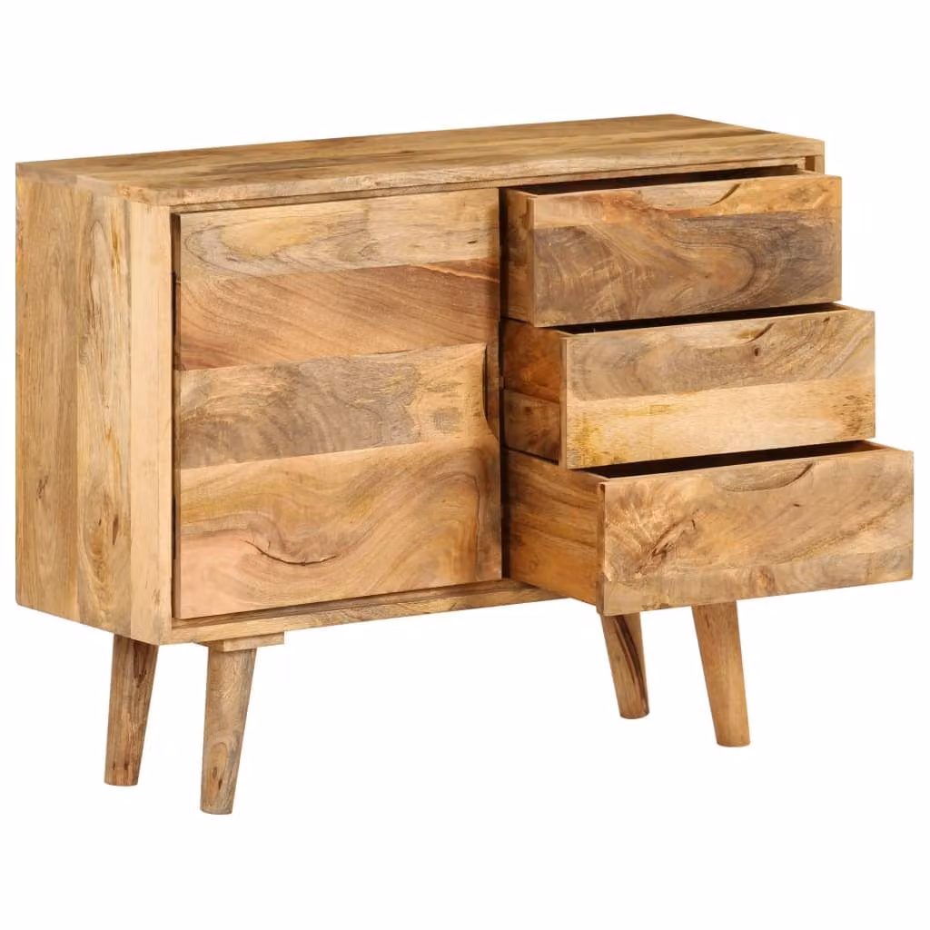 Credenza in Legno Massello di Mango 90x30x69 cm