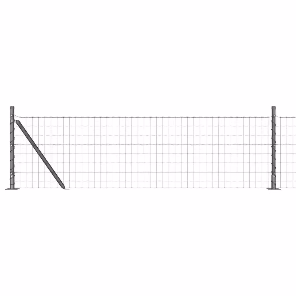 Recinzione vidaXL in acciaio e PVC rivestito grigio, L: 50 m, H: 0,6 m – 2