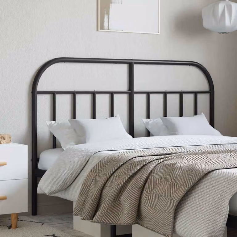 Testiera di ricambio in metallo nero vidaXL per letto 140x200 cm