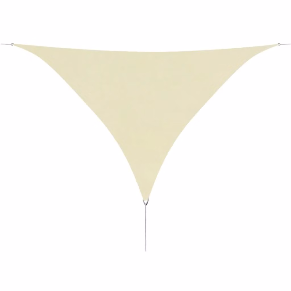 The Living Store Tenda da sole in tessuto Oxford Triangolare 3,6x3,6x3,6 m Crema