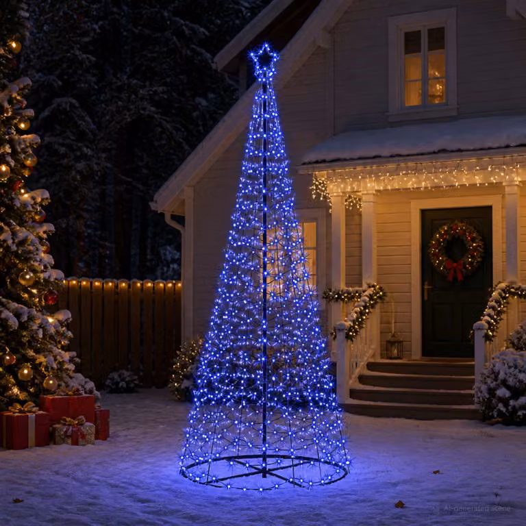 vidaXL Albero di Natale LED a spirale con base EKENAS 250 cm 370 LED