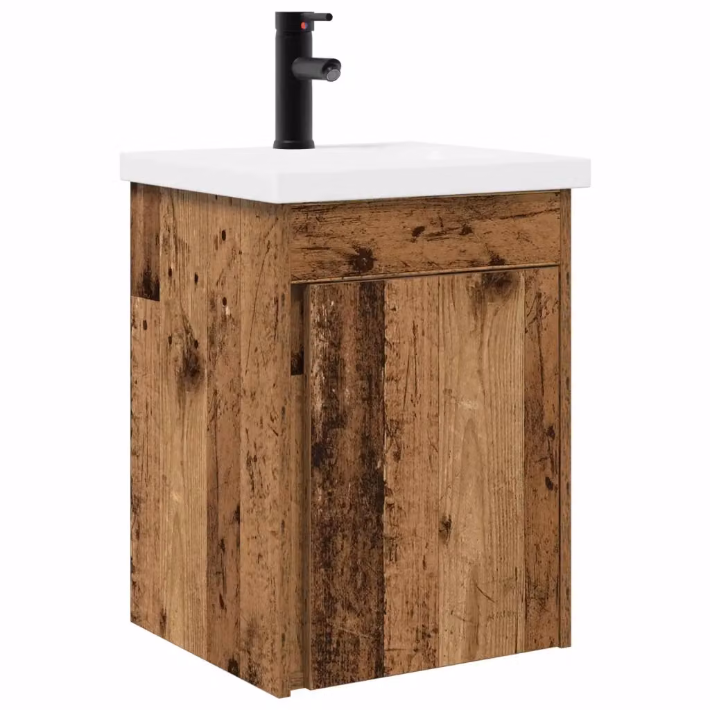 Mobile bagno sospeso vidaXL in legno color marrone con rubinetto L/P/H: 42 x 40 x 74,5 cm – 2