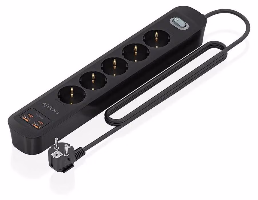 AISENS ASPS-2A2C15-BK, 1,4 m, per interni, tipo F, tipo F, 1,5 mm², rame