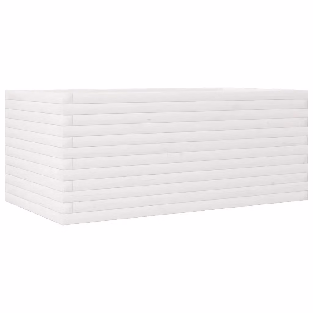 Fioriera da Giardino vidaxl in Legno di Pino Bianco L: 110 cm, P: 60 cm, H: 45,5 cm – 2