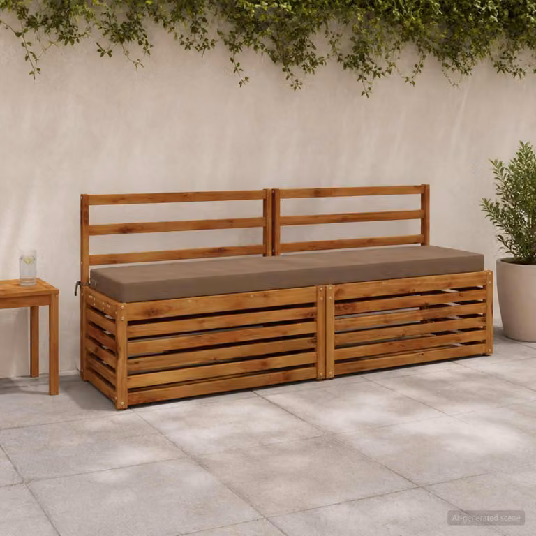 Cuscino per panchina vidaXL SOEST in poliestere con rivestimento rimovibile e resistente ai raggi UV, colore grigio beige