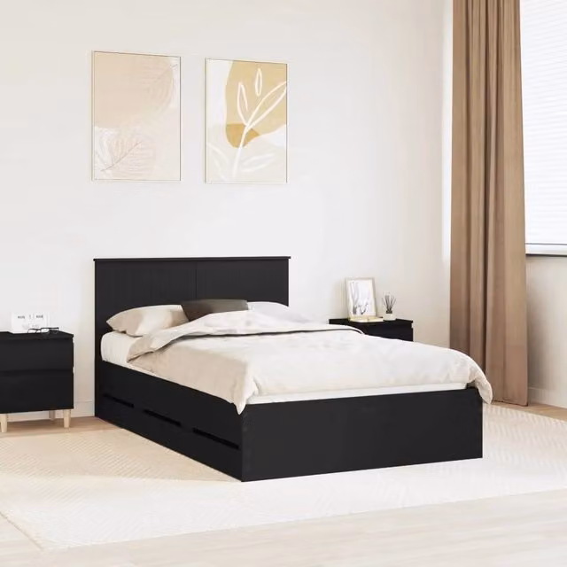 Struttura del letto Nero 120 x 190 cm Legno Ingegnerizzato 3410729