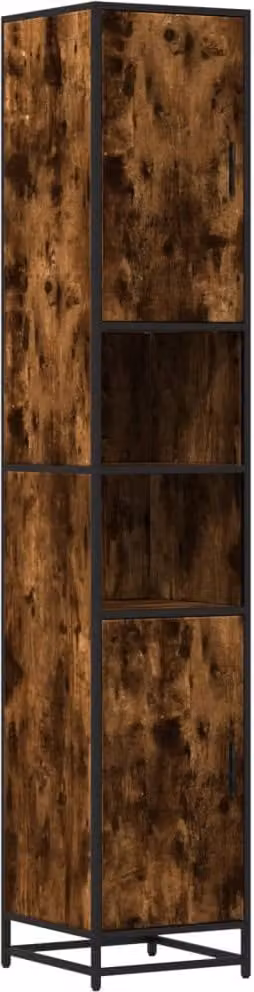Mobile da Bagno Fumo 35x37,5x188,5 cm in Truciolato e Metallo
