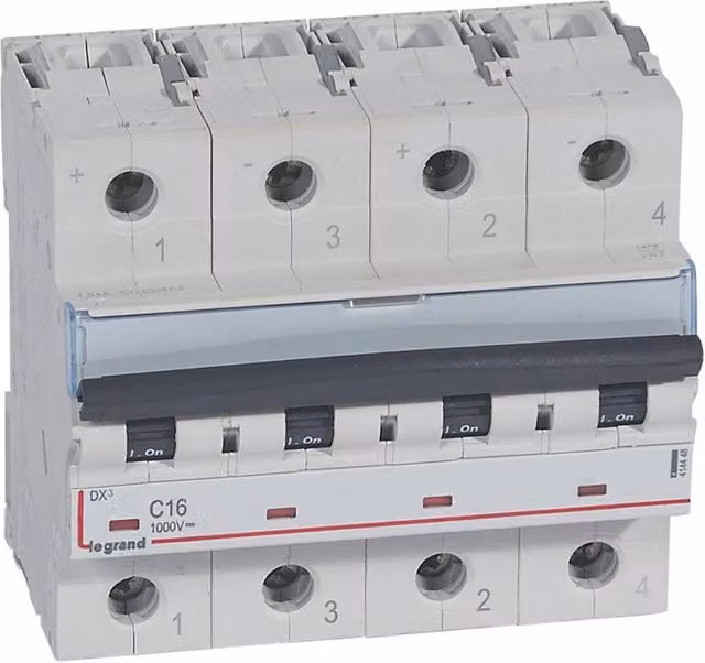 Interruttore magnetotermico Legrand 2P 16A 1000VDC bianco
