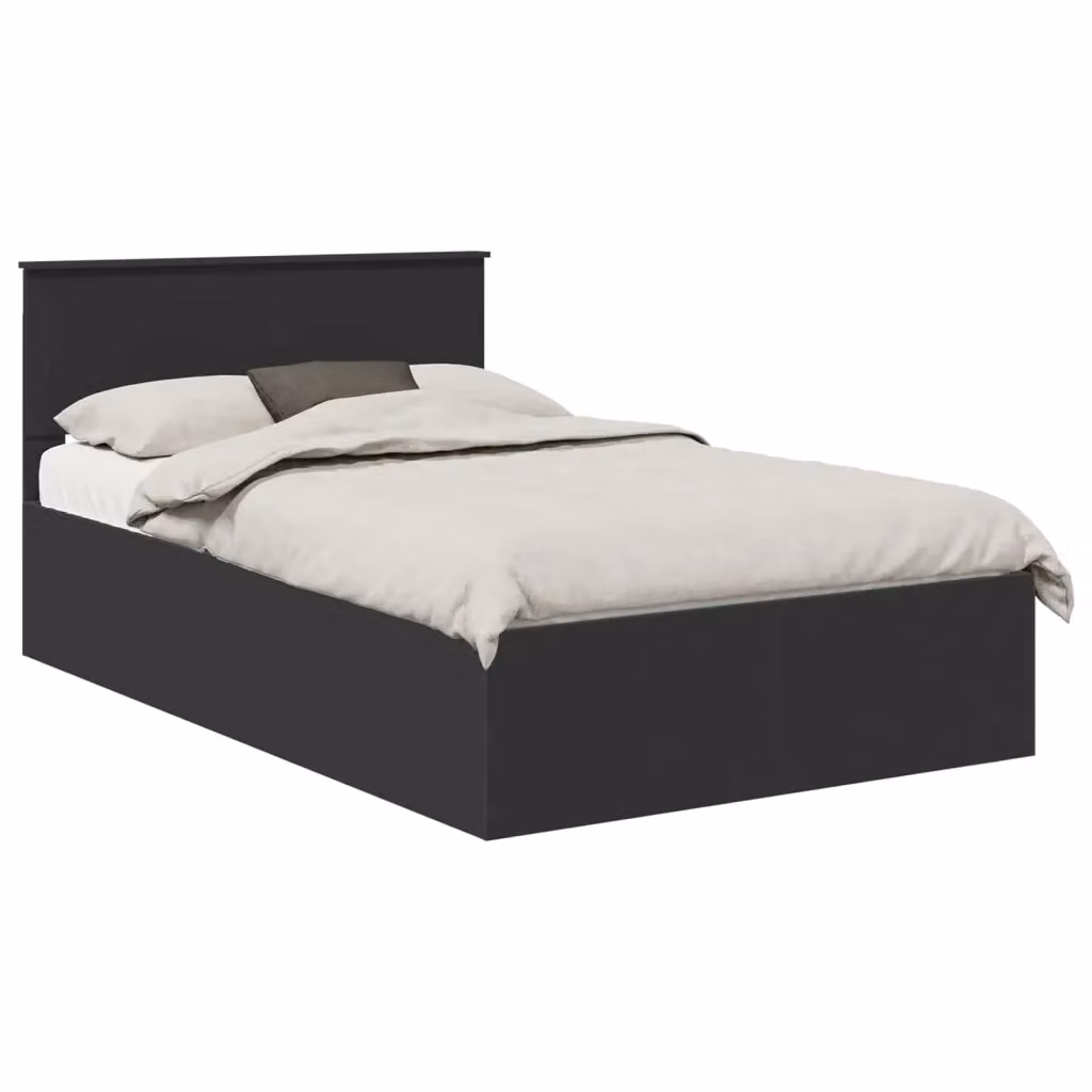 Struttura del letto moderna vidaXL in legno ingegnerizzato nero L/P/H: 120 x 200 cm – 2