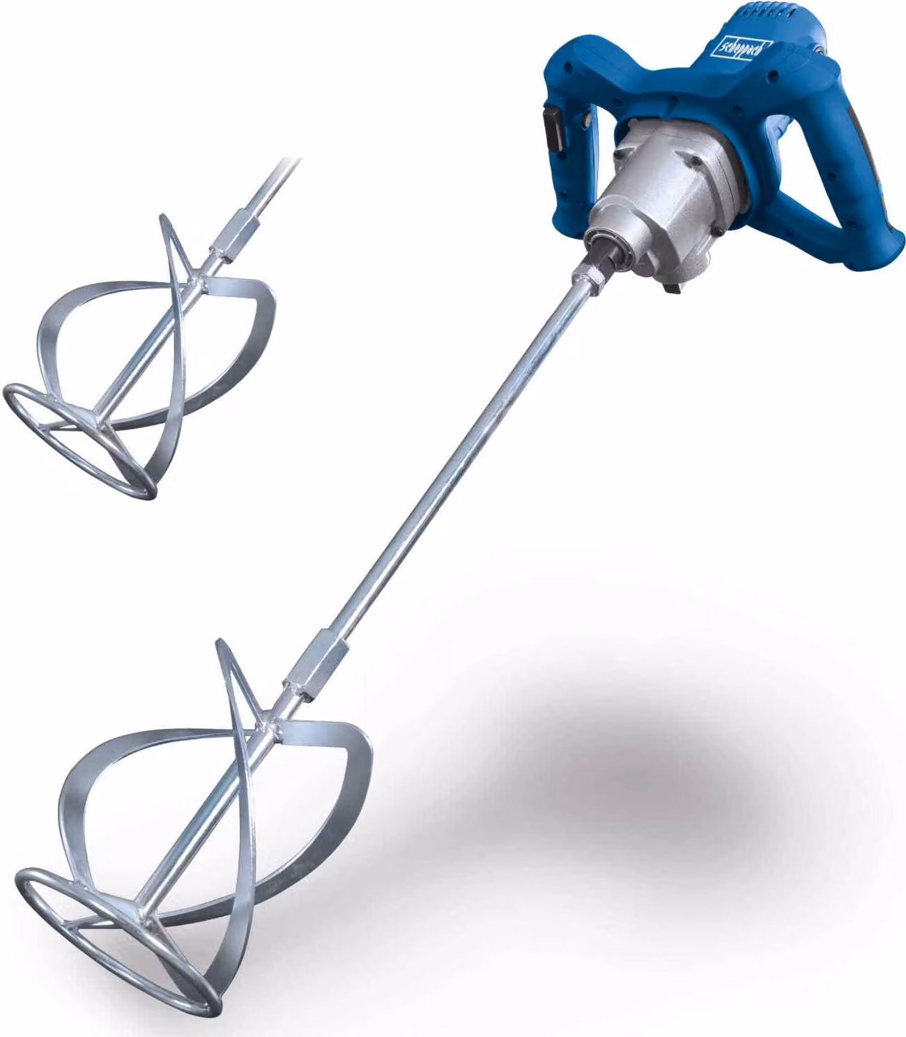 Miscelatore Scheppach PM1600 (miscelatore manuale, 1600 watt, lunghezza barra: 550 mm, cestello agitatore Ø: 140 mm, regolazione della velocità, cambio a 2 velocità, supporto agitatore M14)