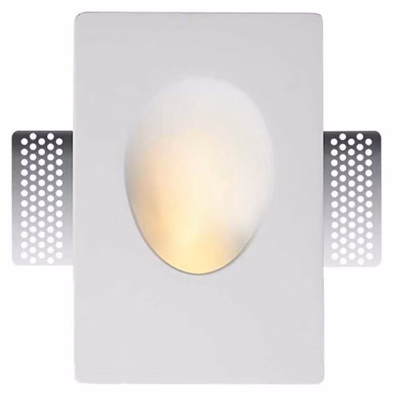 V-TAC VT-11007 portafaretto led in gesso - applique rettangolare da parete taglio ovale attacco lampadina GU10/GU5.3 luce soffusa design moderno sku 6770