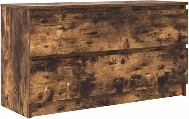 Mobile porta TV moderno con ampio spazio contenitivo 100 x 35 x 54 cm realizzato in legno composito di rovere affumicato 02_0051756