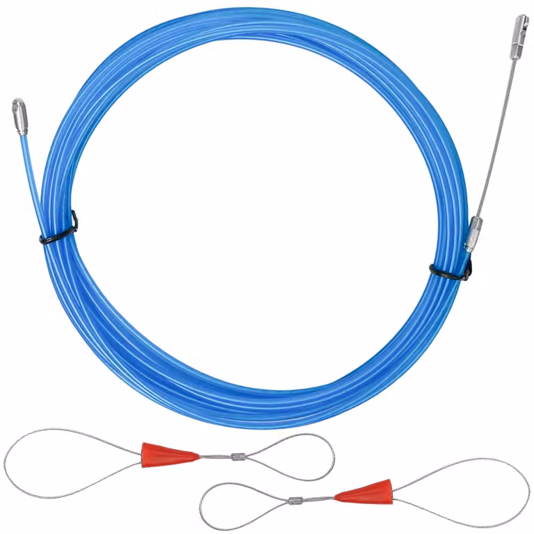 10 metri di cavo per il passaggio di cavi, barra di trazione per cavi, diametro 3 mm, dispositivo di assistenza per il recupero di cavi, filo per il passaggio di tubi vuoti, slitta di posa cavi, estrattore di cavi per cavi elettrici, con 2 ganci
