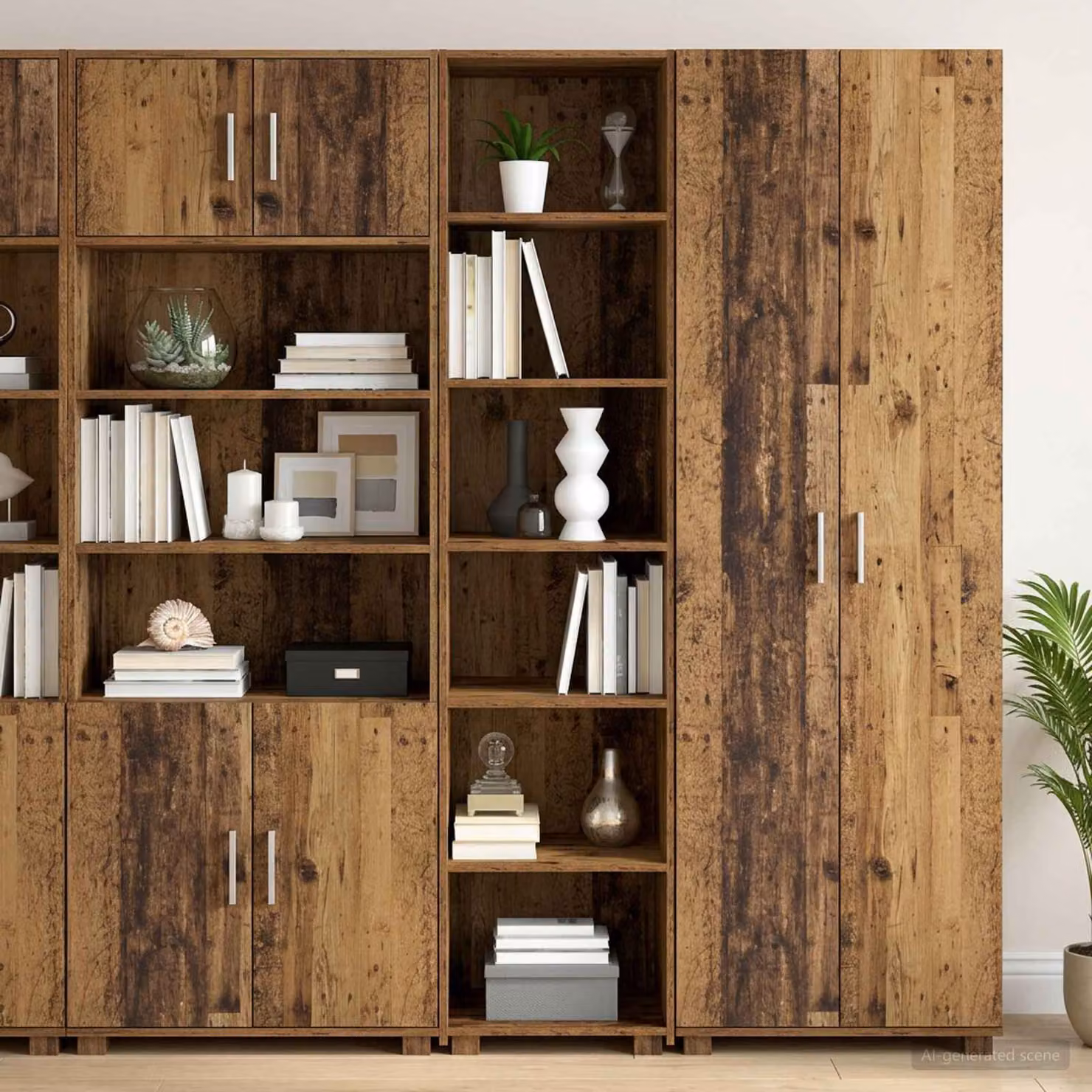 Credenza vidaXL in legno antico marrone per soggiorno e corridoio L/P/H: 45 x 41 x 185 cm