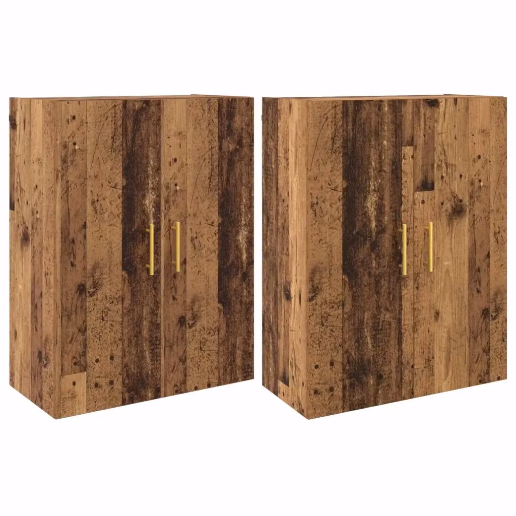 Set di 2 Mobiletti a Muro vidaXL in Legno Marrone Moderno L: 69,5 cm, P: 34 cm, H: 90 cm – 2