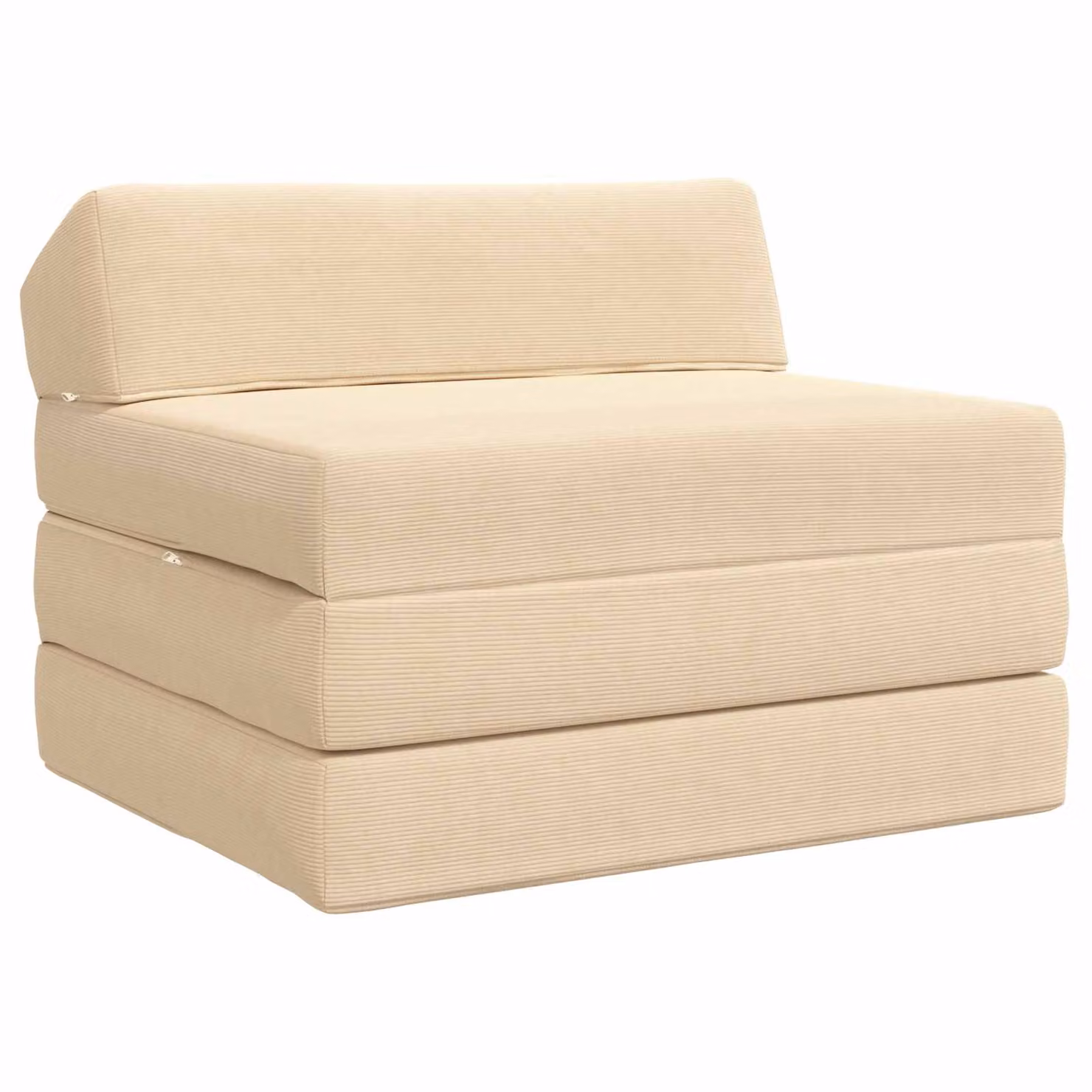 Divano Letto Pieghevole vidaXL in Tessuto Cord Beige L: 200 cm, P: 70 cm, H: 10 cm