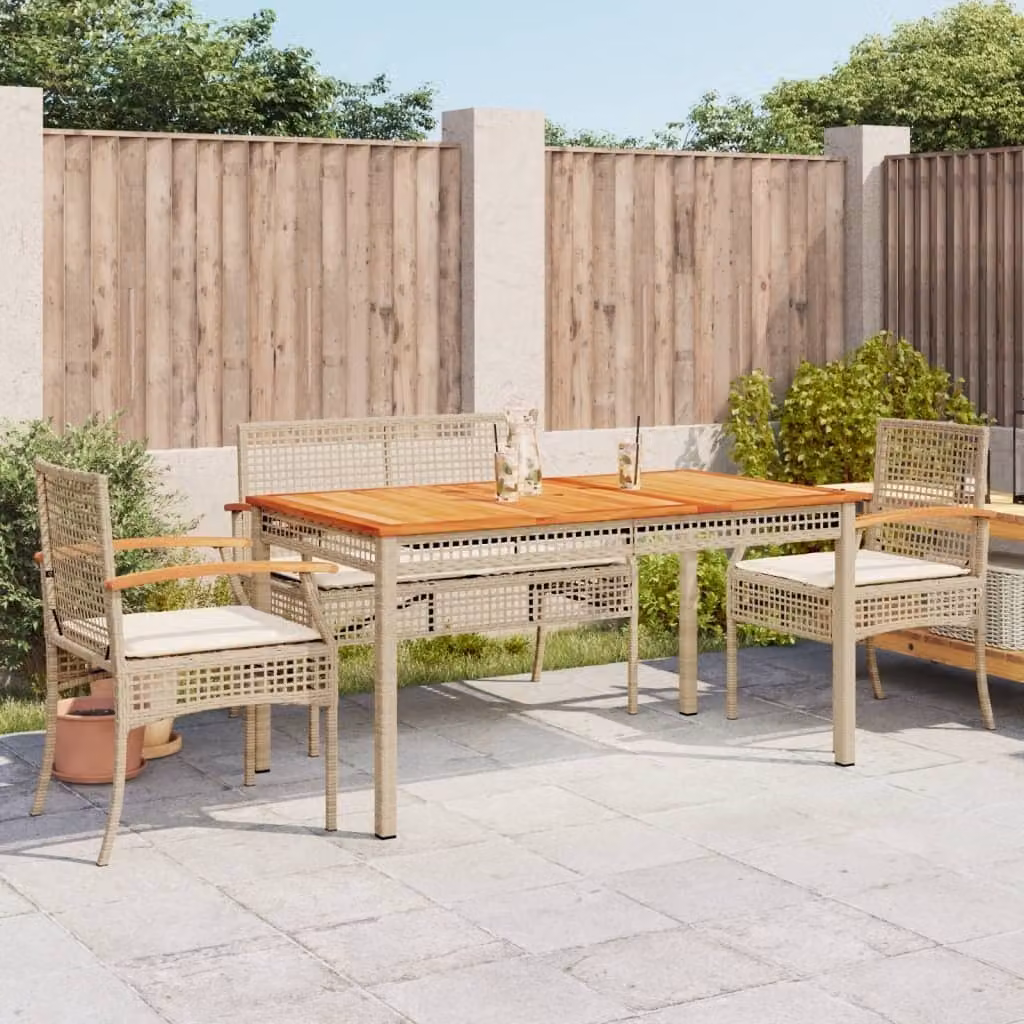 Maison Exclusive - Set da Pranzo da Giardino 5 pz con Cuscini Beige in Polyrattan