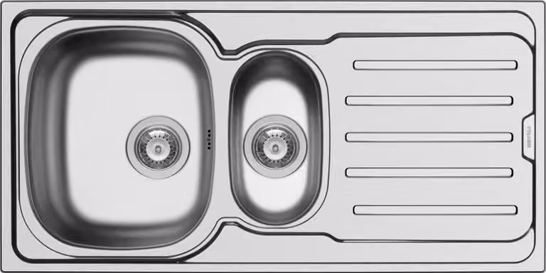 Lavello da cucina 100x50 cm, lavello da incasso Sparta a 1,5 vasche, 60 cm, mobile da cucina