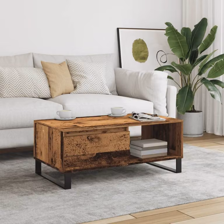 Maison Exclusive - Tavolino effetto legno antico 90x50x36,5 cm Materiale ligneo