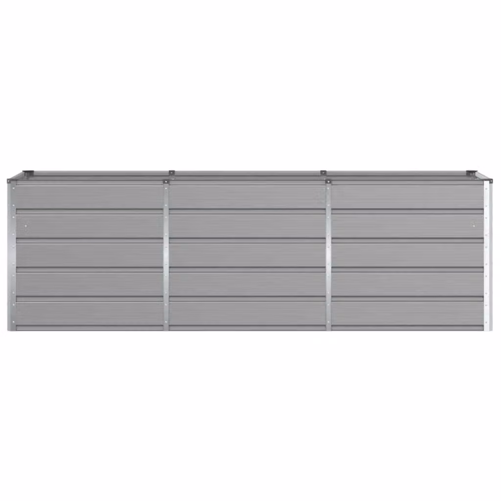 Fioriera moderna in acciaio grigio chiaro per uso interno ed esterno L: 240 cm, P: 80 cm, H: 75 cm – 2